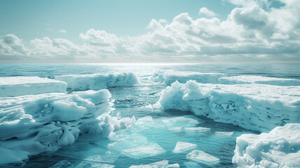 Melting Icebergs: A Climate Crisis Unfolds - obrazy, fototapety, plakaty