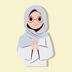 Muslim Women Character For Eid Al Fitr Illustrations