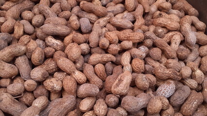 close up of peanuts on the market