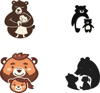 
A simplistic logo with a daddy bear and a little girl bear

