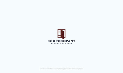 Open door logo flat design simple minimalist icon. Vector illustration