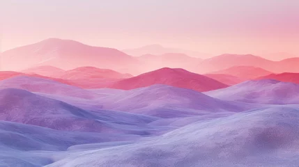 Cercles muraux Montagnes Surreal Pink and Purple Mountains