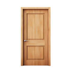 Closed wooden door cut out