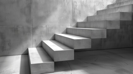 Concrete stairs concept, concept of growth or future