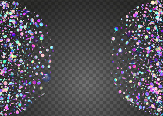 Party Confetti. Blue Laser Effect. Happy Colourful Backdrop. Modern Banner. Rainbow Tinsel. Digital Poster. Disco Pattern. Unicorn Sparkle. Purple Party Confetti