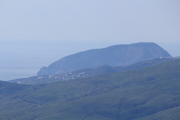 view of Mount Ayu-Dag from Mount Demerdzhi near the city of Alushta in Crimea