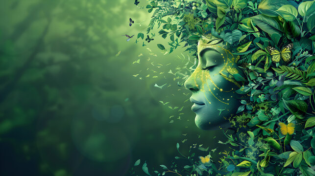 Artistic representation of mother earth and world environment for Earth Day concept.