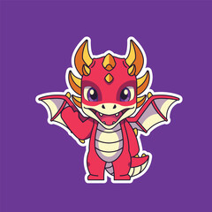 illustration of a baby dragon saying hello