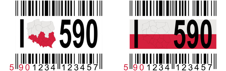 The bar code starting with 590 is a mark already produced in Poland - promote the purchase of Polish goods.
