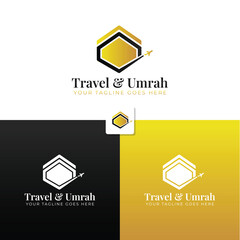 Travel, Hajj and Umrah logo designs in a luxurious and elegant style