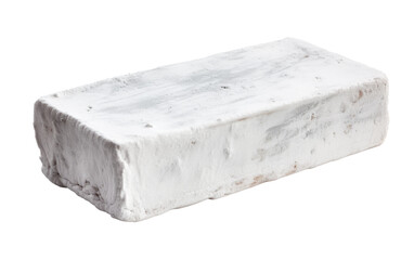 A white marble block stands gracefully on a pristine white background