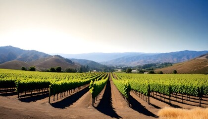 Fototapeta premium a vineyard with a mountain range in the background