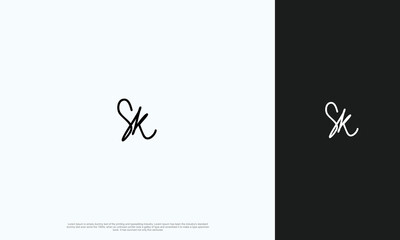 Initial Letter handwritting signature SK Logo monogram typography for business name. Vector logo inspiration
