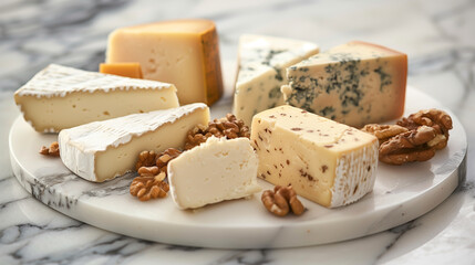 Elegant Marble Cheese Board with Aged Varieties