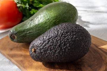 Ripe green organic avocados ready to eat, Fuerteventura, Canary islands, Spain
