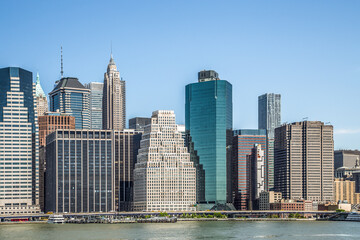 Fototapeta na wymiar New York City Manhattan skyline over Hudson River viewed from New Jersey