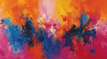Abstract Color Explosion - Vibrant Artistic Chaos: Bursting with Life, Each Swirl a Testament to Unfettered Creativity