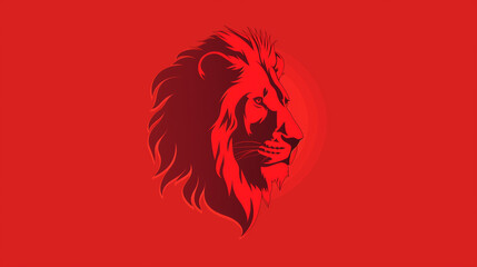 Leão cor vermelho - Ilustração