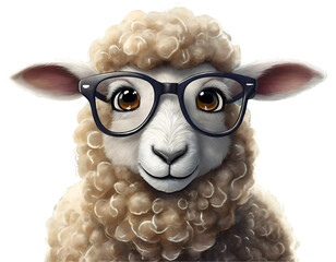 a sheep wearing glasses