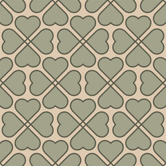 Fototapeta premium Seamless pattern with four leaf clover in Celtic style. Can be used for Patrick day decoration.