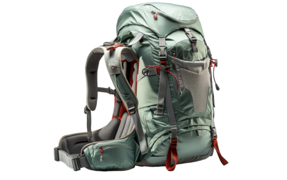 A large backpack with a smaller backpack attached to it, ready for a journey