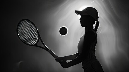 Future champion in silhouette! Backlighting accentuates a young tennis player's potential, evoking inspiration and awe in sports photography.