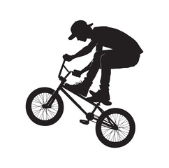 Fototapeta premium Professional bmx bicycle player silhouette. Vector illustration