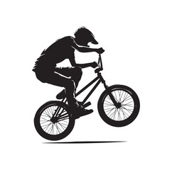Professional bmx bicycle player silhouette. Vector illustration