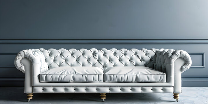 white chesterfield sofa in a classy interior Scene Sofa Background Modern Style. 
