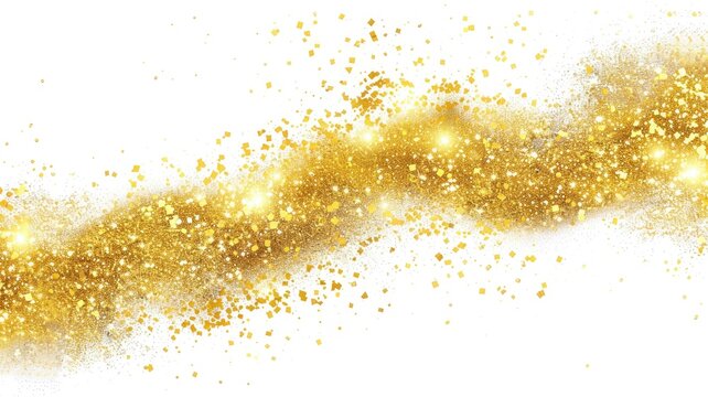 Explosive golden yellow glitter burst - An energetic burst of golden yellow glitter suggesting celebration, excitement, and dynamism
