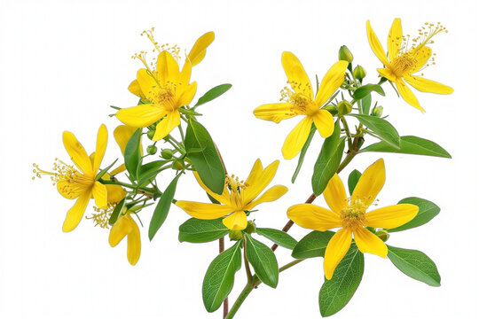 St. John's wort plant on a white background