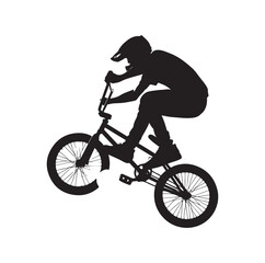 Obraz premium Professional bmx bicycle player silhouette. Vector illustration
