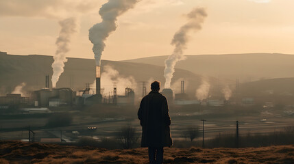 a man is seen standing with a cigarette in his hands and a view of smoke
