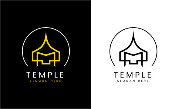 Temple logo icon symbol church tower religion building logo design minimalist modern template