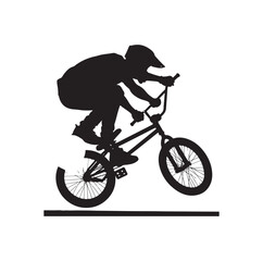 Fototapeta premium Professional bmx bicycle player silhouette. Vector illustration