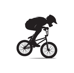 Fototapeta premium Professional bmx bicycle player silhouette. Vector illustration