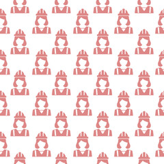 Constructor woman icon seamless pattern
