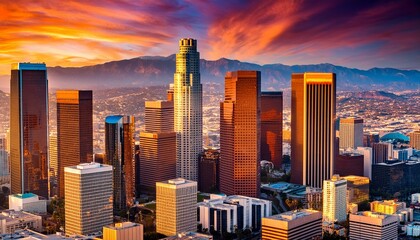 Vibrant Urban Hub: Downtown Los Angeles Bustles with Energy and Diversity