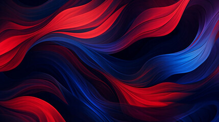 Abstract pattern of blue swirls, dark background, red and blue colors
