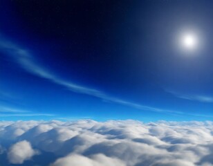 飛行機から見た雲と空。AI生成画像。