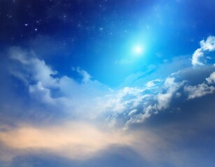 Obraz na płótnie Canvas 雲の隙間から見える惑星。AI生成画像。
