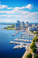 Gdynia City Skyline: An Enchanting Blend of Modernity and Maritime Heritage Amidst Serene Natural...