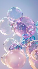 Minimal gradient in bubbles, pastel colors abstract background