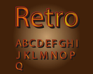 Editable retro 3D text effect with alphabet