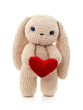 Toy bunny with a heart.