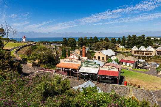 Warrnambool, Victoria, Australia – February 13, 2024: Flagstaff Hill Maritime Museum, village street