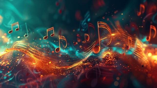 Abstract musical notes background