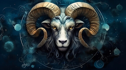 Twelve zodiacs concept. Horoscope Capricornus zodiac sign - obrazy, fototapety, plakaty