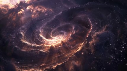 Galactic Spiral Galaxy Core - Celestial Splendor: Awe-Inspiring Presentation of Cosmic Magnificence, Offering a Glimpse into the Infinite Majesty of the Universe's Depths