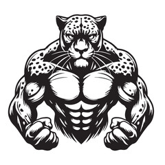 Panther | Black and White Vector illustration, Realistic Black Angry Jaguar Mascot Silhouette Vector Collection in Various Poses for Design, Mascot logo sketch